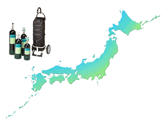 連携した全国ネットワークで、在宅酸素患者様の旅行に伴う酸素濃縮器などの 供給とサービス提供が日本全国で可能です。